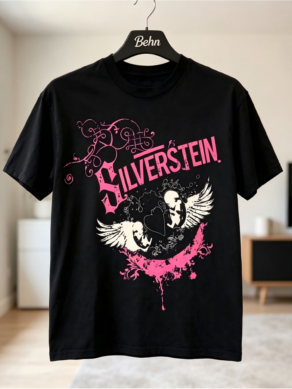 Black Short Sleeve Graphic Womens Mens T-shirt Unisex